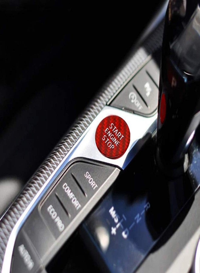 iJDMTOY Gloss Red Real Carbon Fiber Keyless Engine Start/Stop Push Start Button Cover Trim Compatible with BMW G20 3 Series, G22/G26 4 Series i4, G15 8 Series, G05 X5, G06 X6, G07 X7, G29 Z4 - Image 5